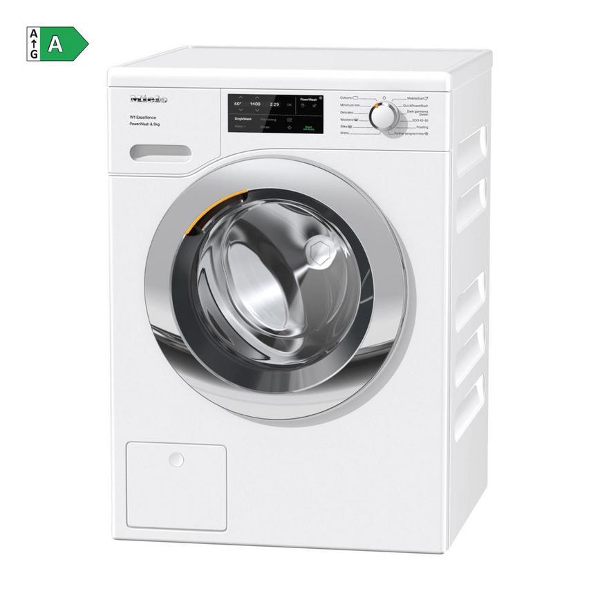 Miele WEG365 Freestanding 9Kg 1400rpm White Washing Machine Cut Out with Energy Rating