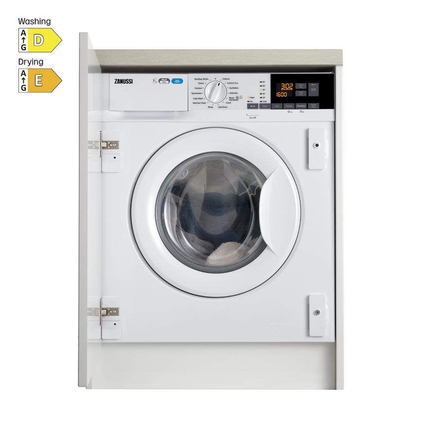 Zanussi Z716WT83BI Integrated 7Kg / 4Kg 1600rpm White Washer Dryer Cut Out with Energy Rating