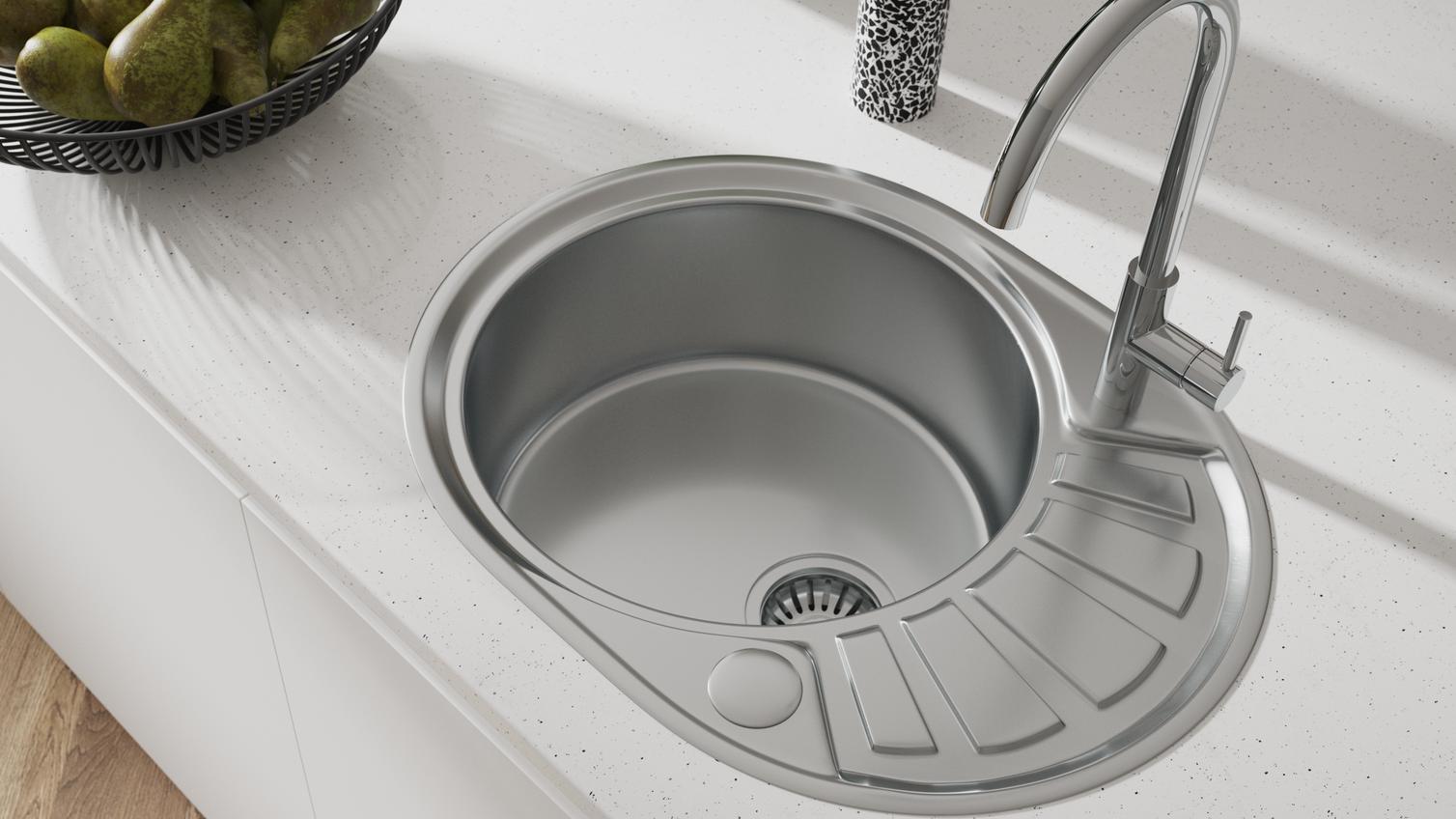 Abberton Compact Round Bowl with Drainer