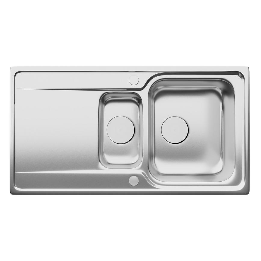 Chelburn 1.5 Bowl Reversible Stainless Steel Inset Kitchen Sink 