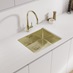 Brushed Brass Sink HockleySM White