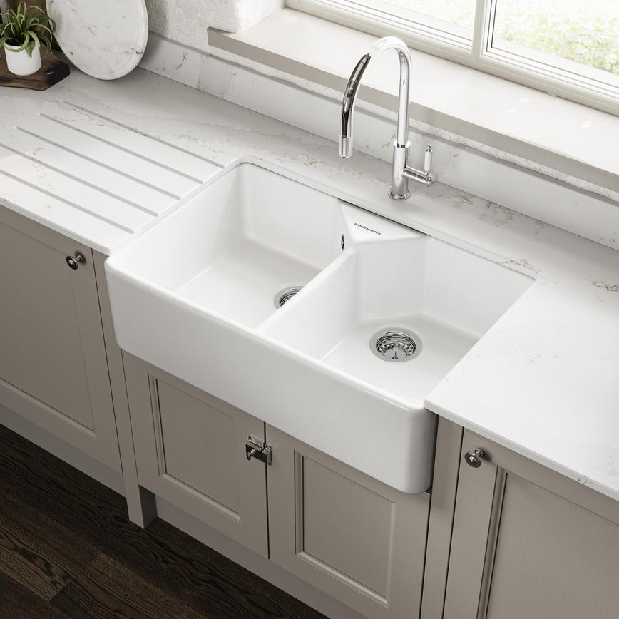 Rangemaster Farmhouse Ceramic Butler Sink Elmbridge Pebble 