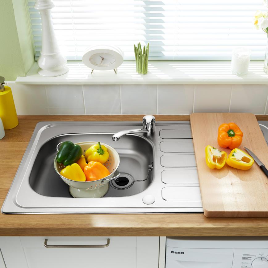 Drayton SNK0049 Single Bowl Reversible Inset Stainless Steel Kitchen Sink