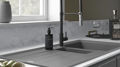 SNK2191 1.5 Granite Sgl Bowl Sink - Dark Grey Cameo