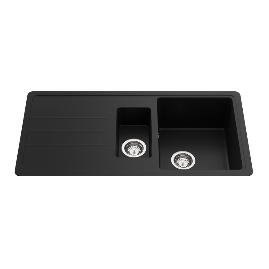1.5 Bowl Reversible Inset Composite Black Kitchen Sink Howdens