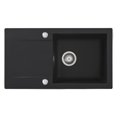 Stradour Standard Compact Black Single Bowl Sink With WAS5255