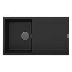 Chasewater Single Bowl Reversible Inset Granite Composite Black Compact Kitchen Sink