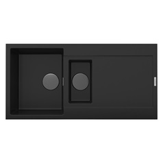 Chasewater 1.5 Bowl Reversible Inset Granite Composite Black Kitchen Sink