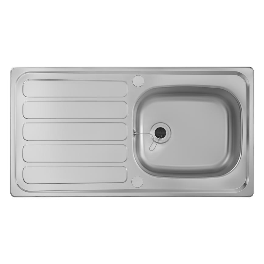 Rangemaster Stainless Steel Drayton Shallow Single Bowl Sink With WAS1000