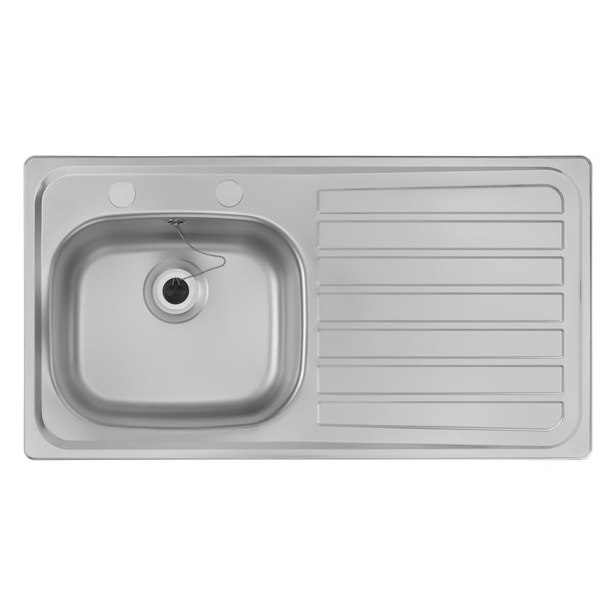 Rangemaster Stainless Steel Standard 2 Tap Single Bowl Sink With WAS1000