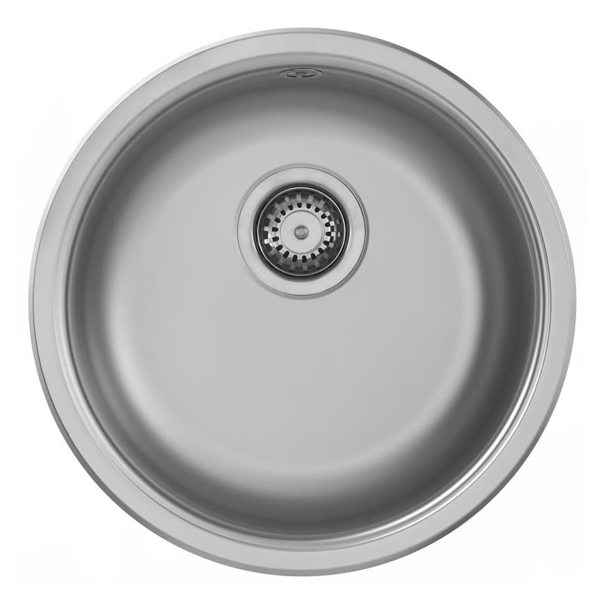 Abode Round Stainless Steel Single Bowl Sink With WAS5255