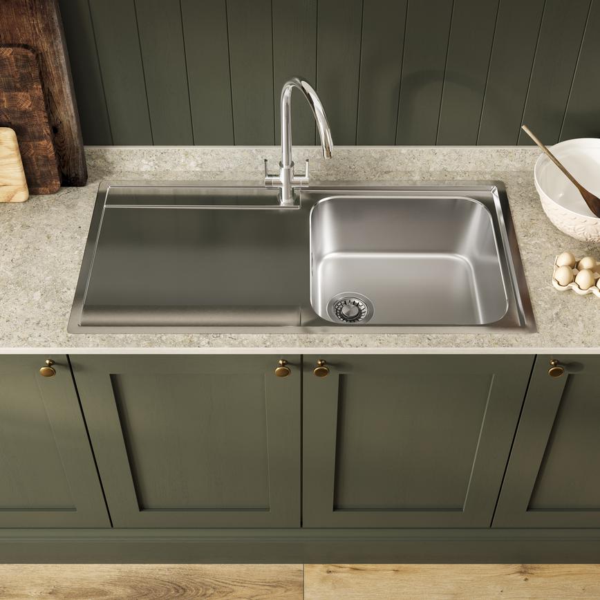 Franke Maris Single Bowl Sink Right Handed Chilcomb Ash Green