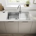 Franke Bell Single Bowl Sink Left Handed Hockley Super Matt Sand Grey