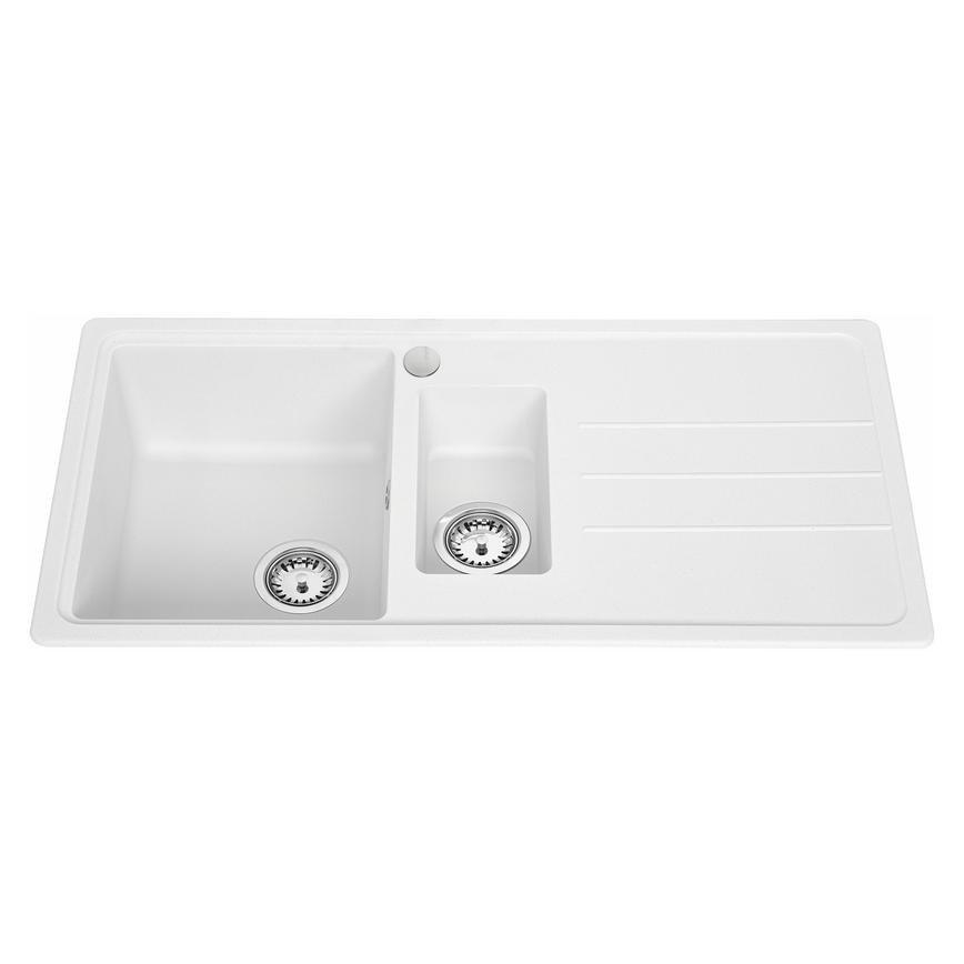 Lamona 1.5 Bowl Inset Composite White Kitchen Sink