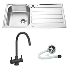Rumworth Single Bowl and Rienza Black Tap