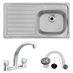 2 Tap Hole Snk LH & Wste & Chr Deck Mxr