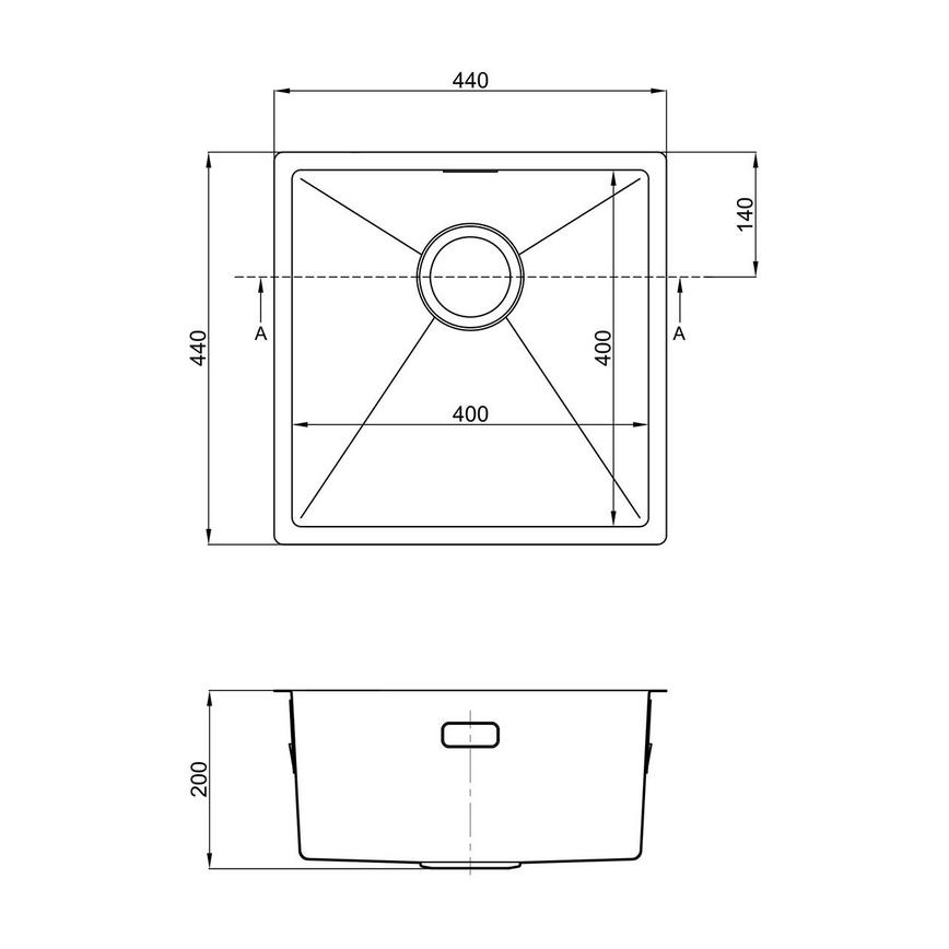 Easton Single Bowl No Drainer Inset/Undermount Stainless Steel Gunmetal Compact Kitchen Sink