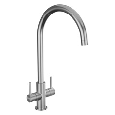 Radstone Swan Neck Dual Lever Mixer Kitchen Tap