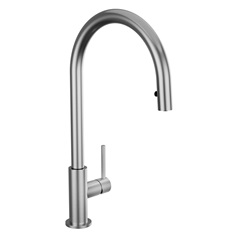 Radstone Brushed Stainless Steel Swan Neck Pull Out Kitchen Tap