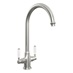 Victorian Brushed Nickel Swan Neck Mixer Kitchen Tap
