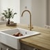 Radstone Brushed Brass Swan Neck Dual Lever Tap