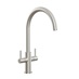 Radstone Brushed Nickel Swan Neck Dual Lever Mixer Tap