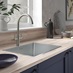 Radstone Brushed Nickel Swan Neck Dual Lever Mixer Tap