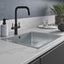 Radstone Matt Black Chrome Right Angled Dual Lever Mixer Tap