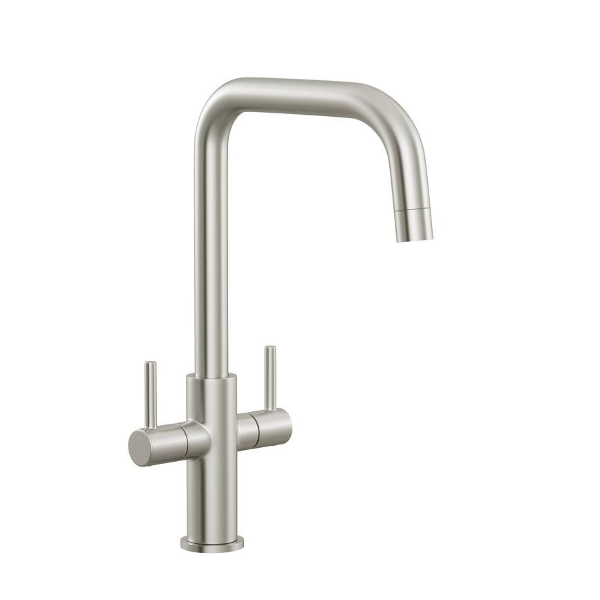 Radstone Brushed Nickel Right Angled Dual Lever Mixer Tap