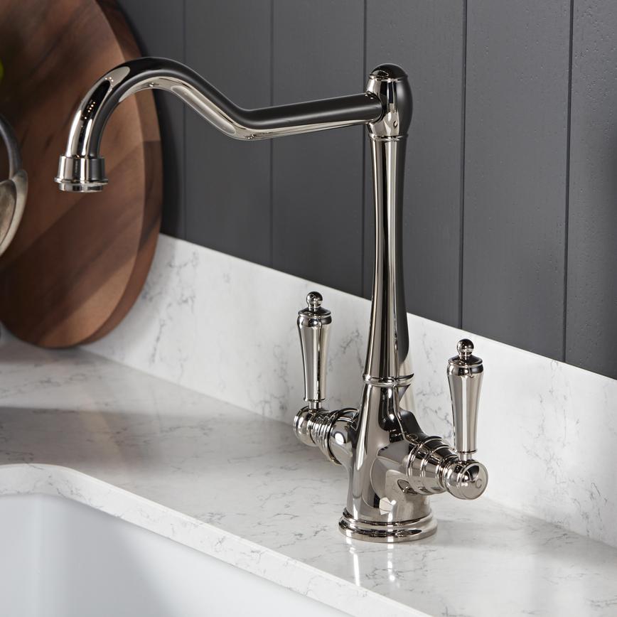 Polished Nickel J Spout Mixer Tap