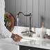 Polished Nickel J Spout Mixer Tap In Use