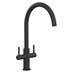 Radstone Matt Black Swan Neck Dual Lever Mixer Tap
