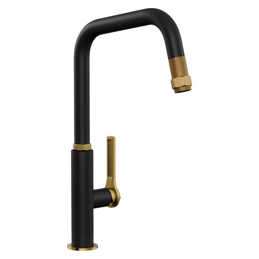 Black Brushed Brass Pull Out Single Lever Tap