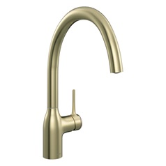 Nobili Mania Brushed Brass Swan Neck Kitchen Tap
