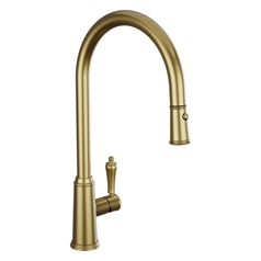 Bowden Brushed Aged Brass Swan Neck Pull Out Kitchen Tap