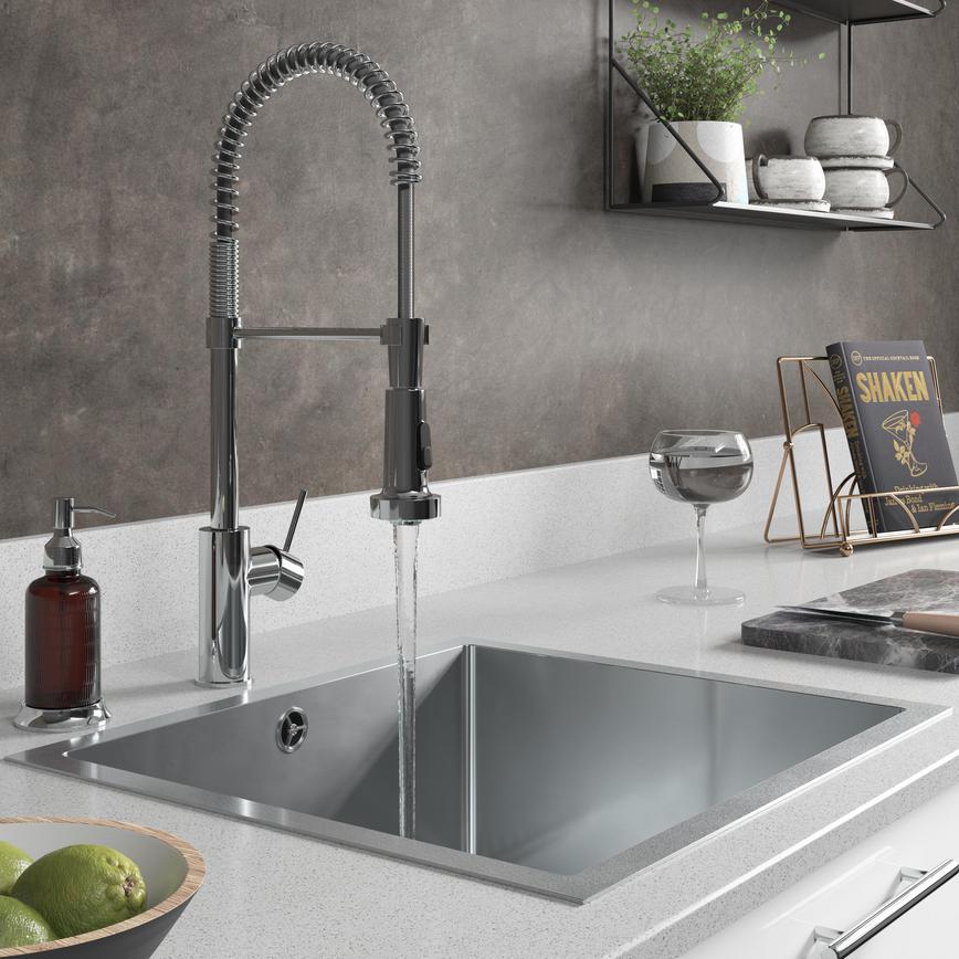 Alvo Polished Chrome Swan Neck Swivel Mixer Tap
