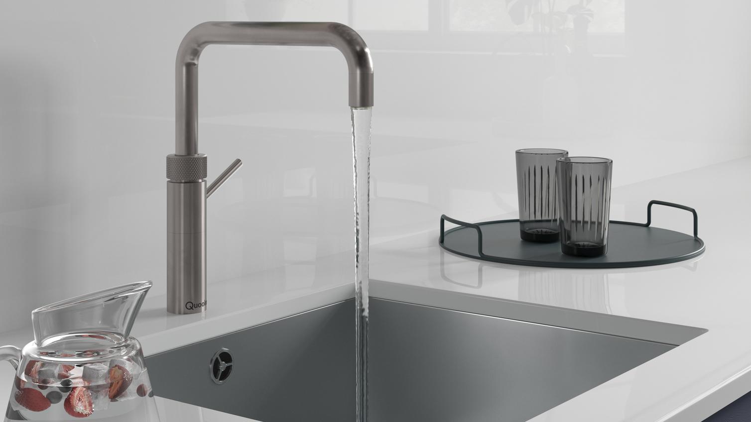 Quooker Fusion Stainless Steel Tap running
