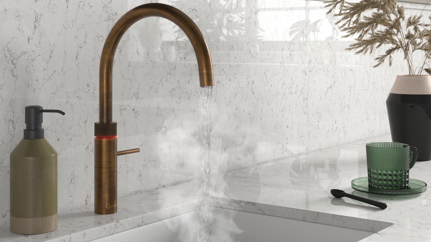 Quooker Fusion Round Patinated Brass Tap