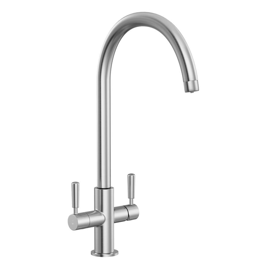 Pronteau Kynance Brushed Nickel 3 in 1 J Spout Instant Hot Water Kitchen Tap 