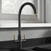 Kynance Black 3 In 1 Tap Kynance Aged Brass Knurled Handle