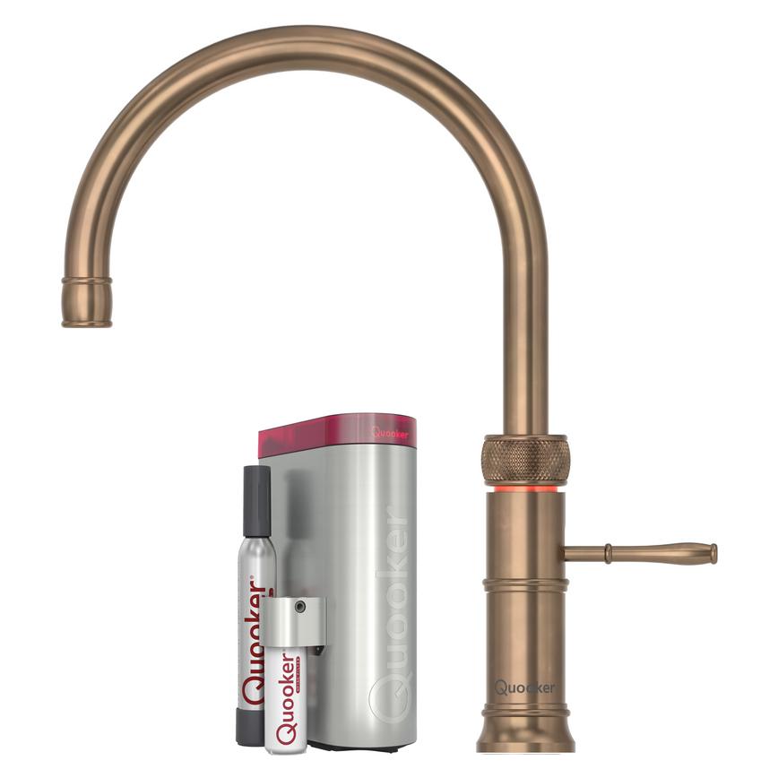 Quooker Classic Fusion Round PRO3 Brass 5 in 1 Boiling Water Tap