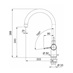 Franke Maris Water Hub Polished Chrome Swan Neck 3 in 1 Boiling Water Kitchen Tap Line Drawing