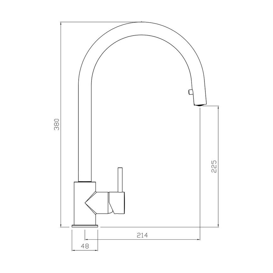 Alvo Nickel Pull Out Tap Line Drawing