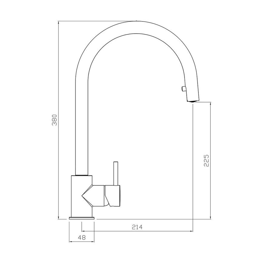 Alvo Chrome Pull Out Tap Line Drawing