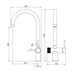 Pronteau Perrin Nickel Instant Hot Water Tap Line Drawing