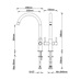 Radstone Nickel Mixer Tap Line Drawing