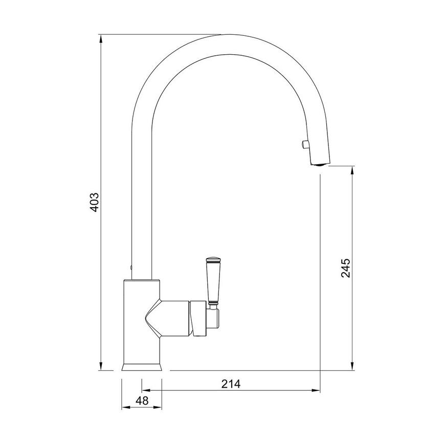 Garda Nickel Pull Out Tap Line Drawing