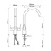 Nevola Chrome Mixer Tap Line Drawing