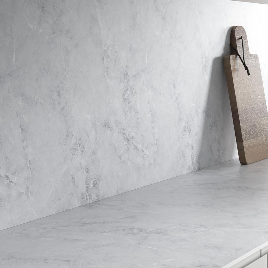Pacific Grey Marble Effect Backboard Cameo