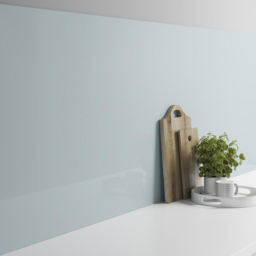 Howdens 3m x 750mm Gloss Sea Breeze Aluminium Backboard